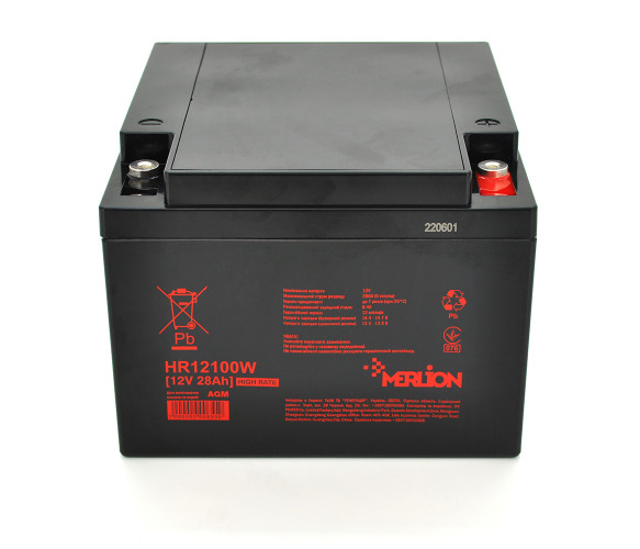 MERLION HR12100W, 12V 28Ah Black
