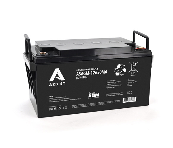 AZBIST ASAGM-12650M6, Black Case, 12V 65.0Ah (348 х 168 х 178) Q1/48