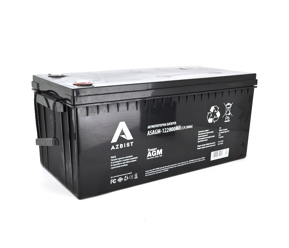 AZBIST ASAGM-122000M8, Black Case, 12V 200.0Ah (522 х 240 х 219 (224)) Q1