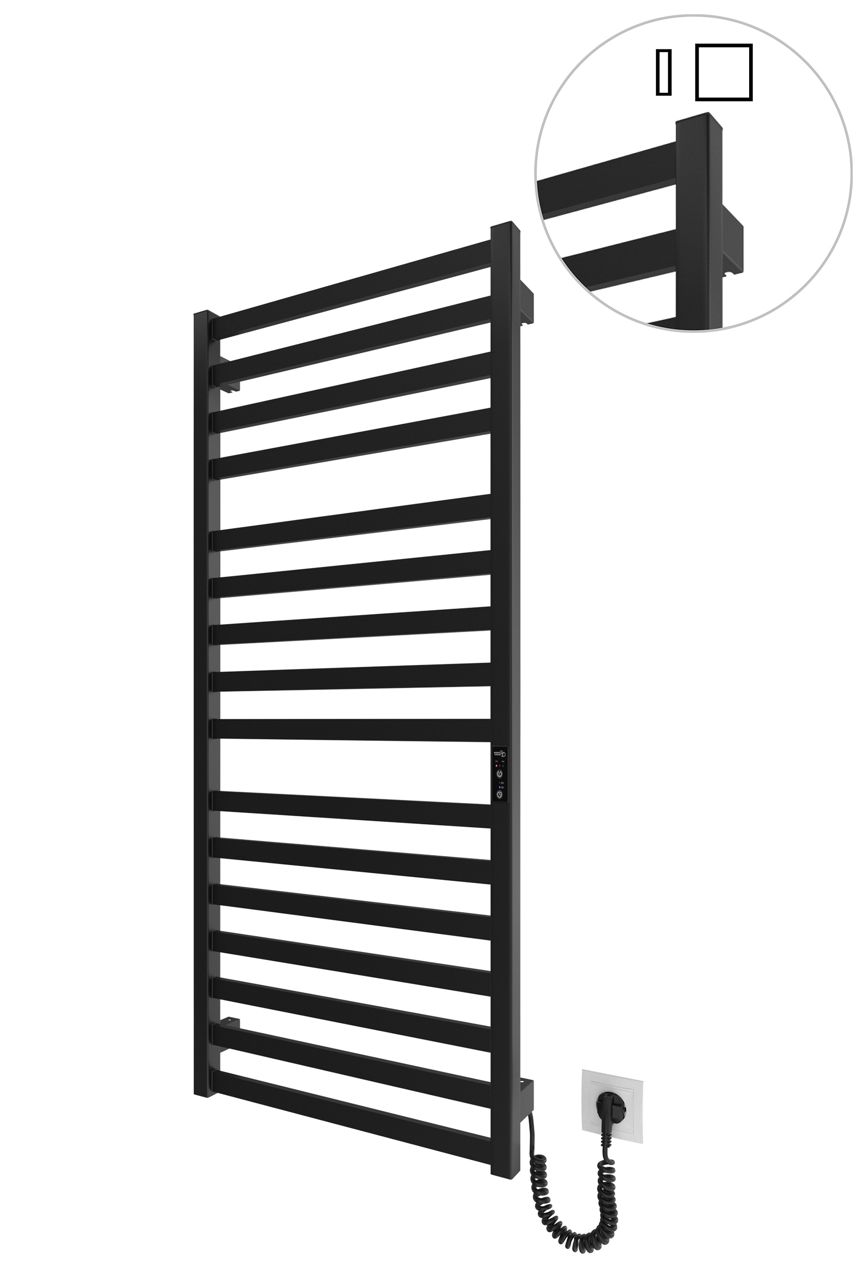 Електрична рушникосушарка HF Oxford 1170х530 чорний мат