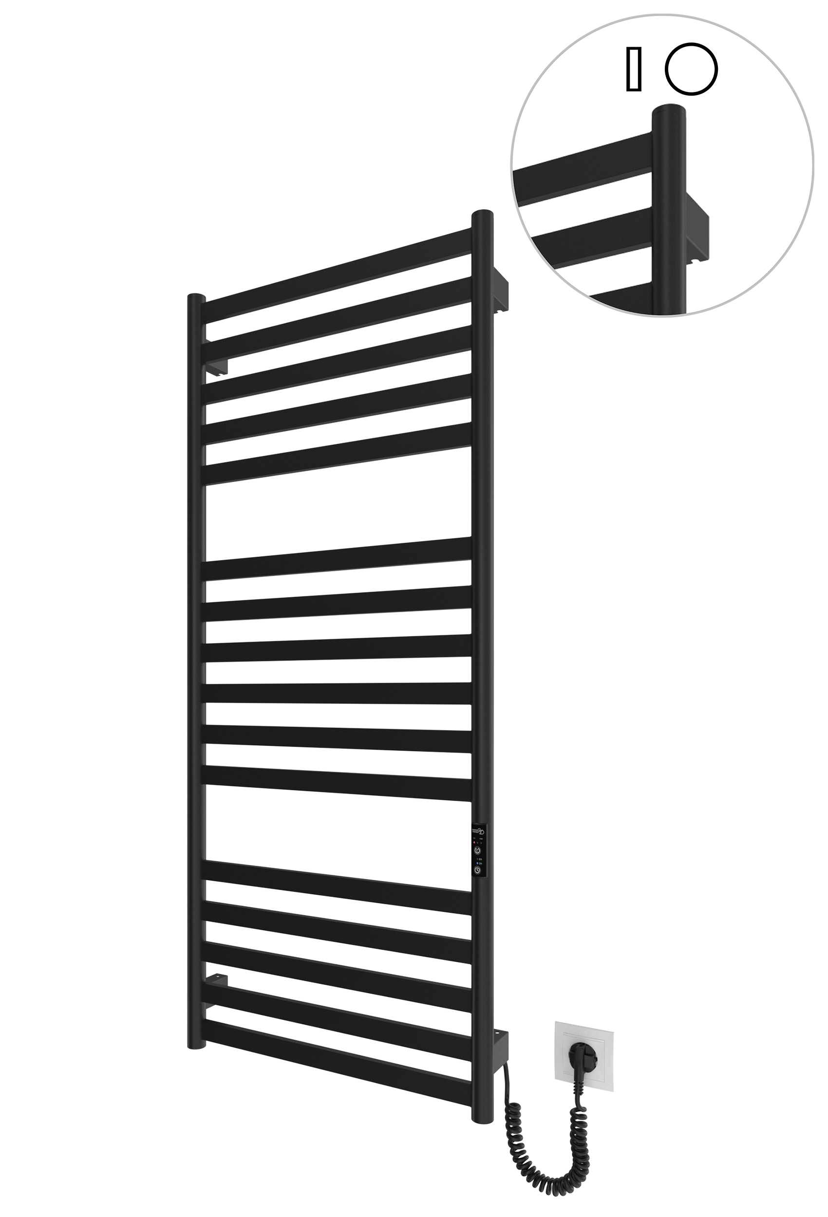 Електрична рушникосушарка HF York 1170х530 чорний мат