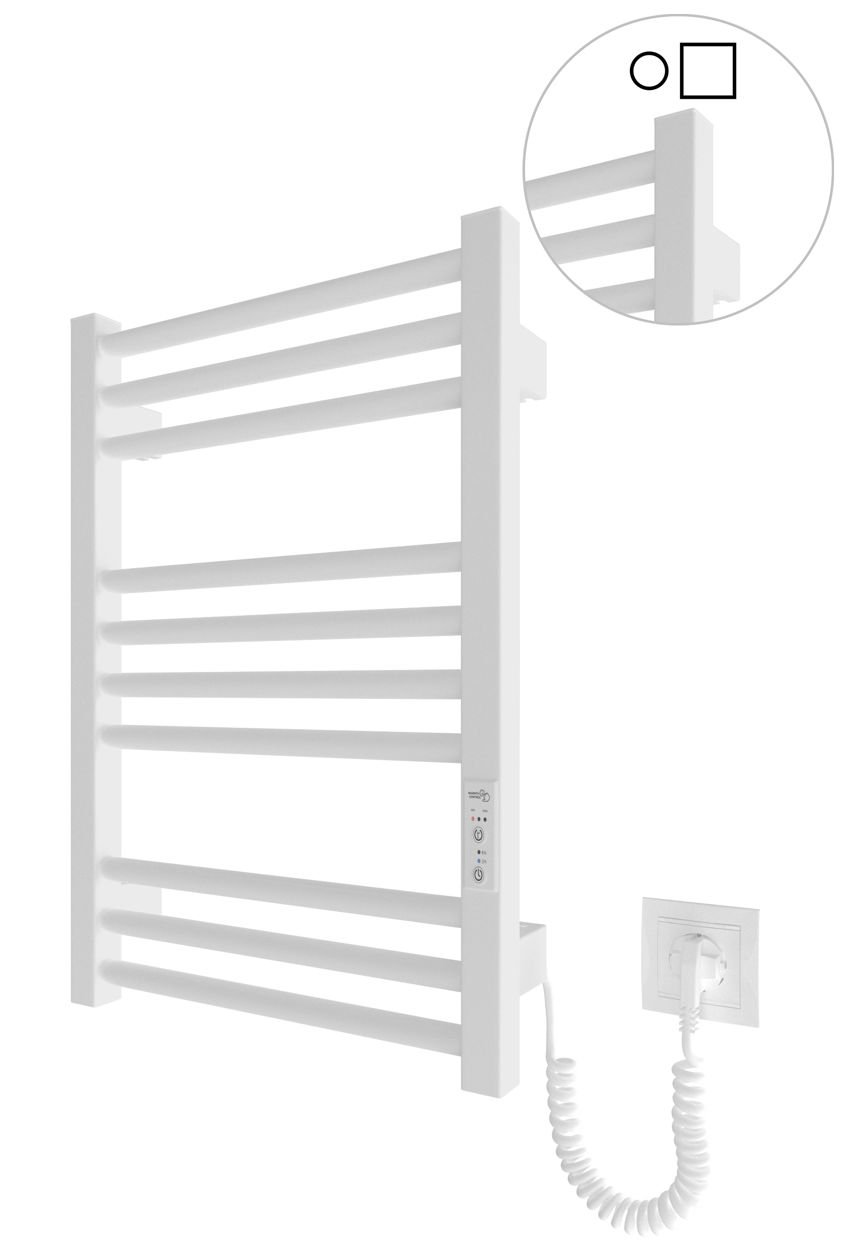 Hygge Family Электрический полотенцесушитель HF Derby 570х430 белый мат