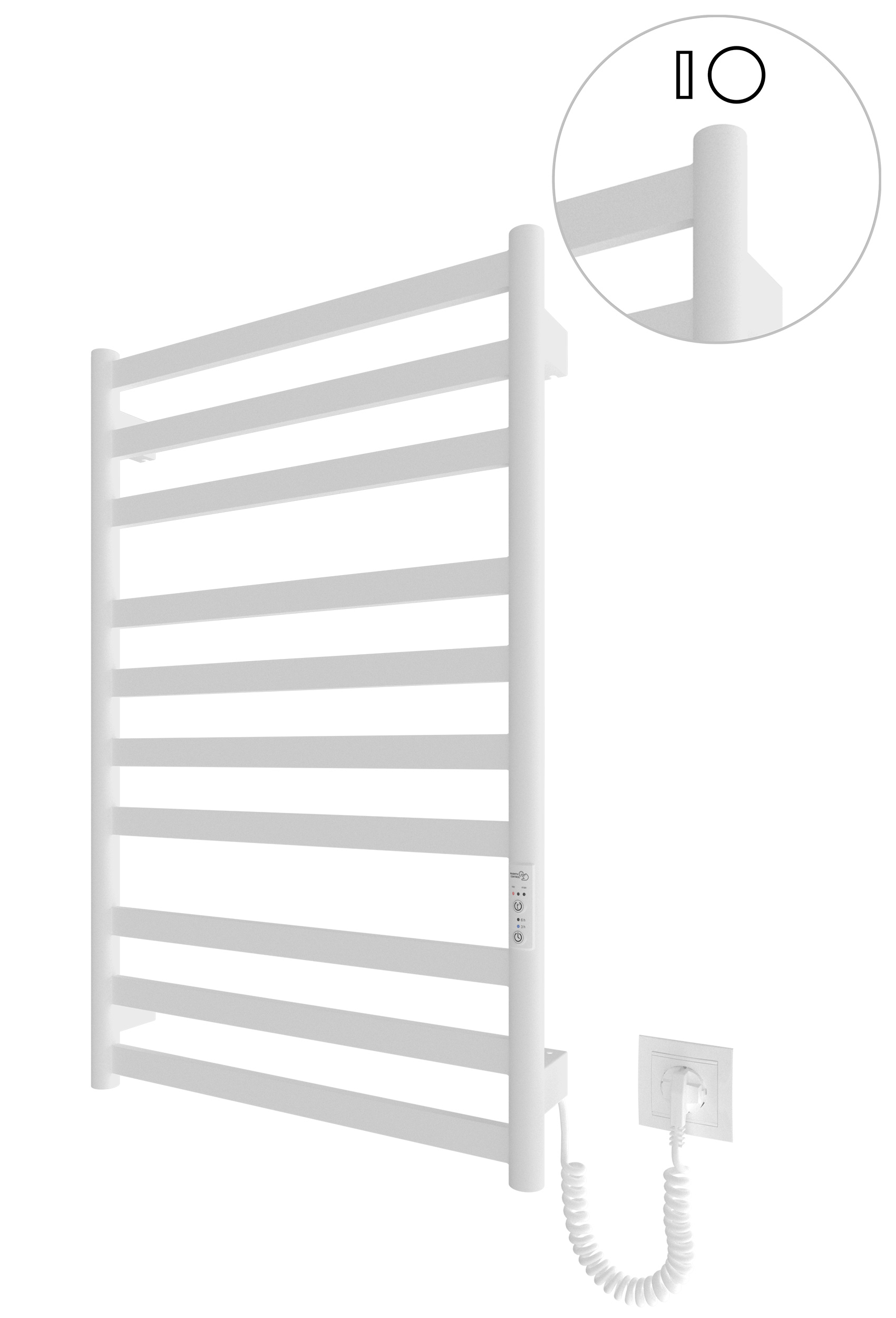 Hygge Family Электрический полотенцесушитель HF York 770х530 белый мат