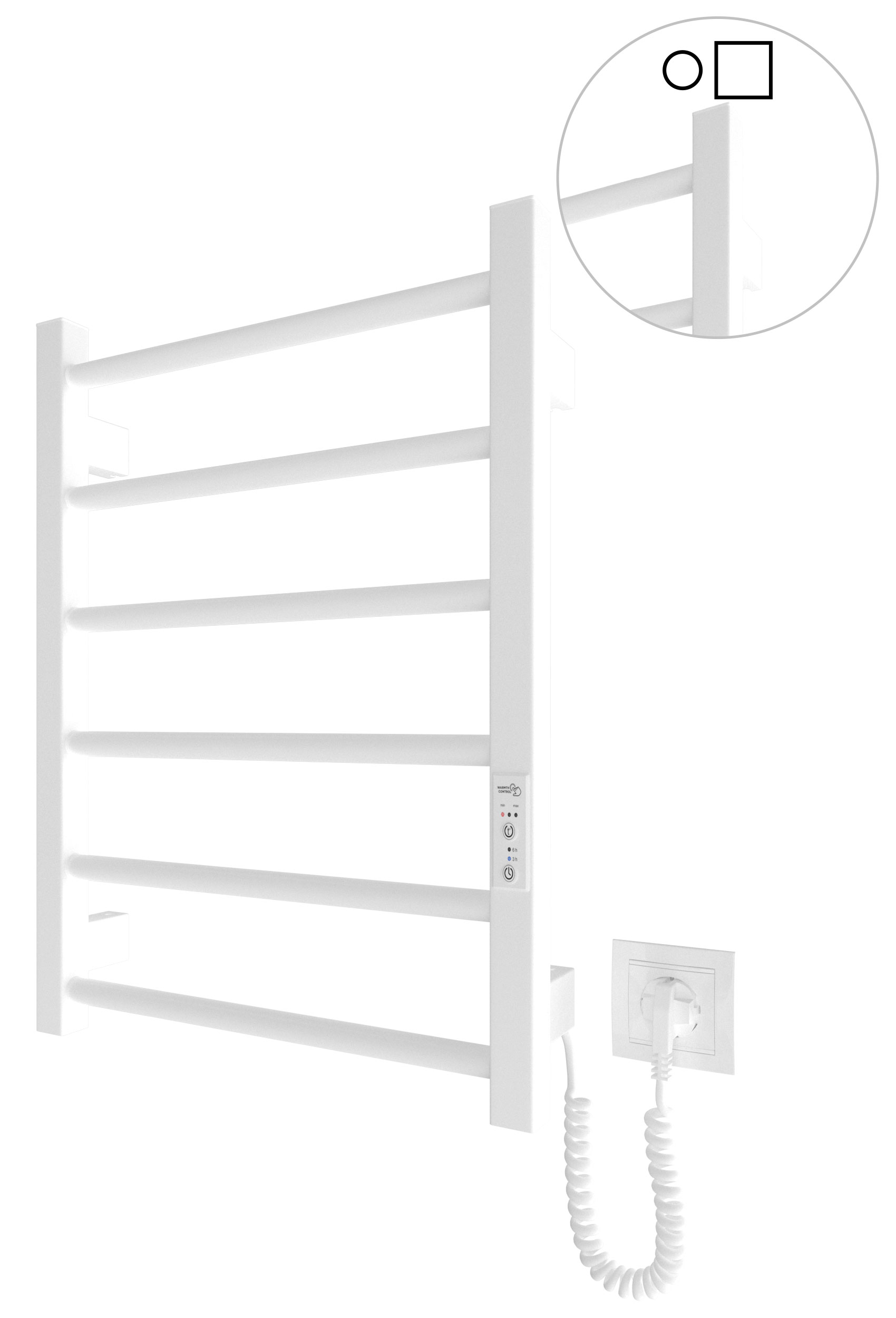 Hygge Family Электрический полотенцесушитель HF Leeds 570х430 белый мат