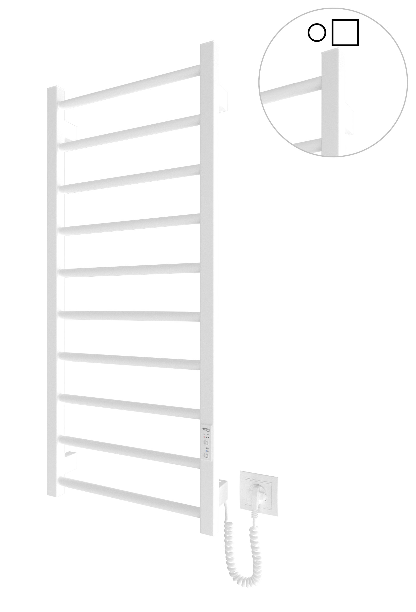 Електрична рушникосушарка HF Leeds 970x430 білий мат