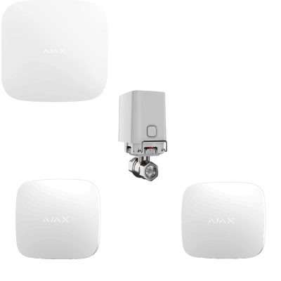 Ajax Комплект сигналізації Ajax з 1 краном WaterStop 3/4" Ajax Hub2 + LeaksProtect 2шт Білий