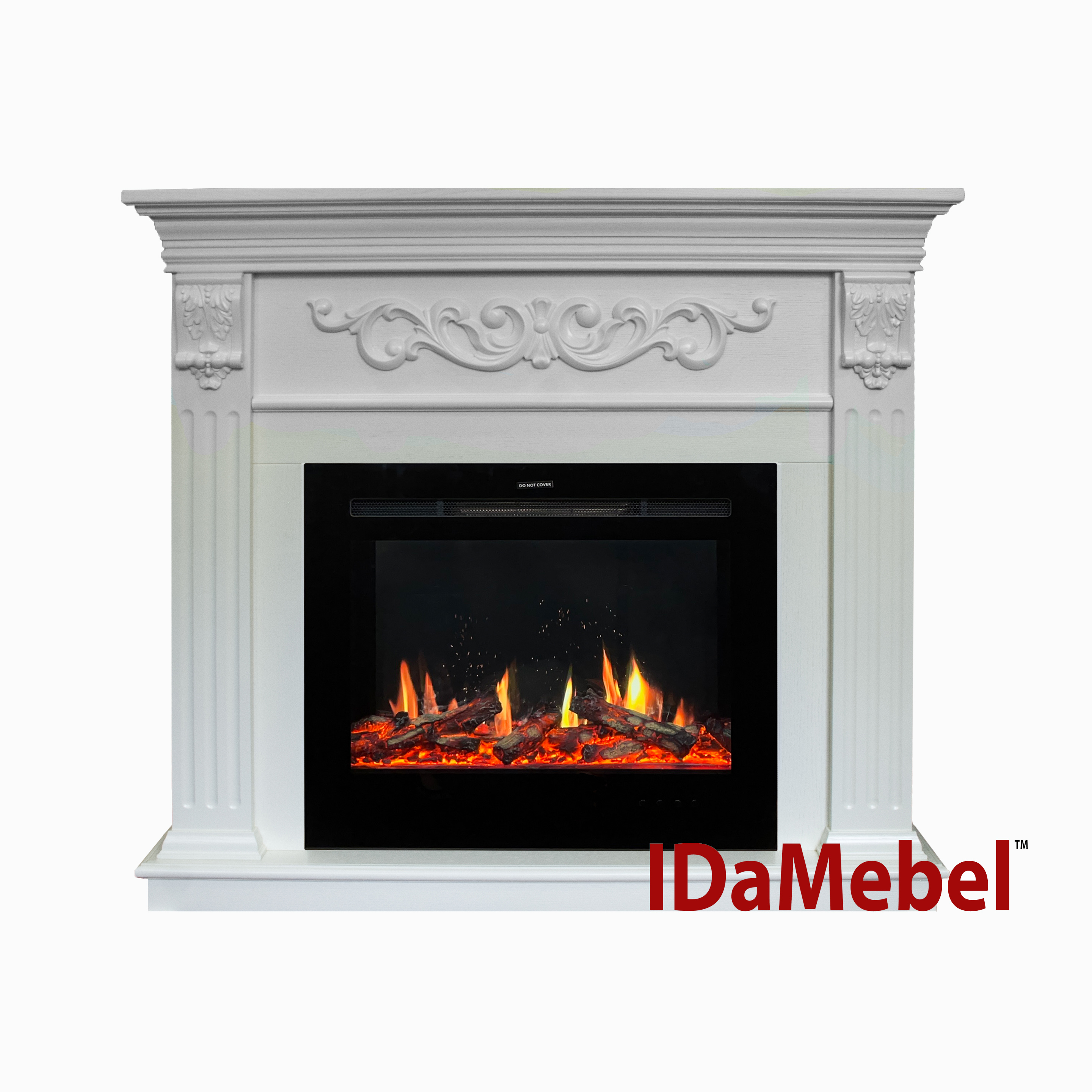 IDaMebel Каменокомплект IDaMebel Marseille Белый V-Art 25 с 5D пламенем, обогревом, звуком и дровами