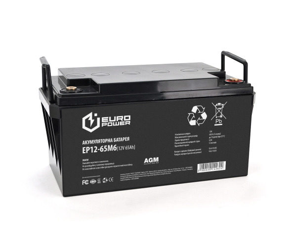 EUROPOWER AGM EP12-65M6 12 V 65Ah (348 x 168 x 178) Black