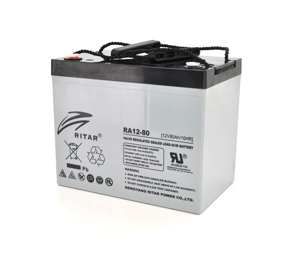 RITAR RA12-80, Gray Case, 12V 80.0Ah (350 x 167 x 182 ) Q1