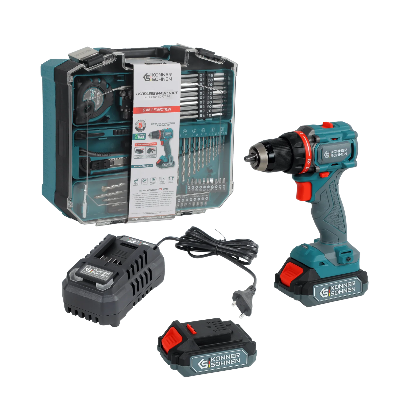 Könner&Söhnen Комплект акумуляторного електроінструменту KS ID20V-60 KIT 74