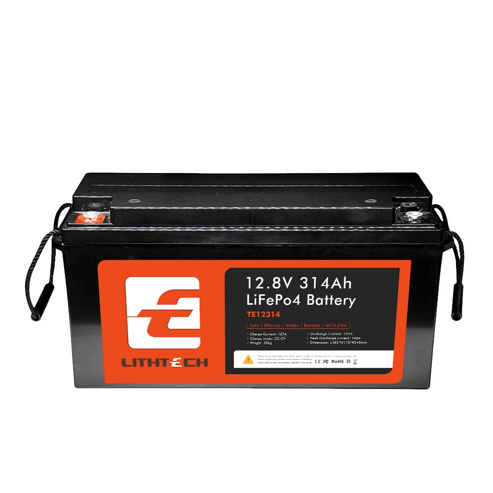 LITHTECH TE12314B + Bluetooth LiFePO4 12,8V 314Ah, 3,14kWh, BMS100A@4S, 6000 cycles