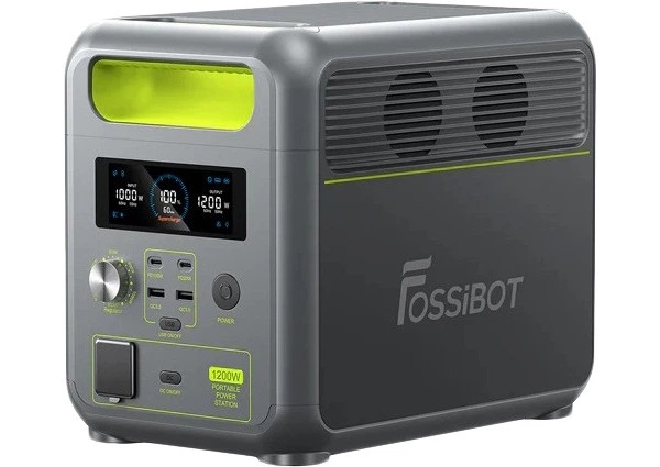 FOSSiBOT F1200, 1200W/1024Wh LiFePO4, MPPT 200W max, CarPort-12V-10A, 2xAC230V, 2xUSB-A-18W, 2xUSB-C-100W, Wi-Fi, 1.1 h